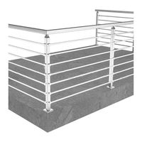 Rampe en acier inoxydable carrée pour usage extérieur, design de balustrade