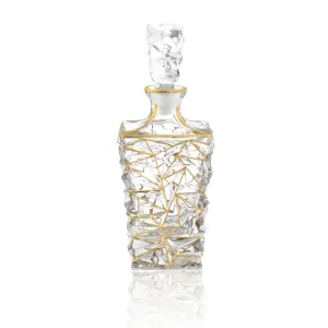 N46 desain klasik kristal kaca Decanter untuk anggur wiski Brandy & Tequila 750ml kapasitas botol air emas