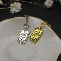 Dünya Tarot Kartı Anahtarlığı, 13x30mm, Hediyelikler için Parlak Metal Vintage Charm, Altın ve Gümüş
