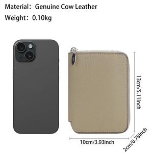 AndoBag Medium Wallet for Women, Genuine Leather Zipper Coin <b>Purse</b>, Fashion Multi-card Card Holder 1746 - Product Image 3