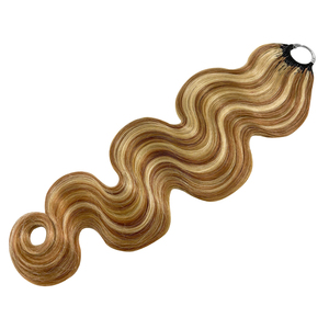 FH #P27/613 Highlight <b>Body</b> <b>Wave</b> Miracle Knot Crochet Human Hair Color Ring X Feathering Tip Braids Human Hair Crochet - Product Image 5
