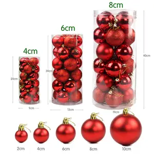 Arbol De Navidads 24Pcs คริสต์มาสลูก4/6/8ซม.เครื่องประดับคริสต์มาสชุด natale