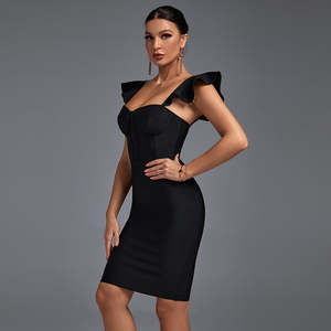 Ocstrade New Design Ruffles Sleeves Women Midi Bandage Dress <span class=keywords><strong>Open</strong></span> Back zipper Damen Kleidung eleganti abiti Casual - Product Image 5