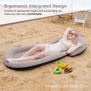 Colchoneta Inflable para Playa, Gris, Semi Rectangular, Portátil, para Acampar al Aire Libre, Impermeable, Resistente a la Arena, Plegable, con Inflado de Aire - Product Image 4