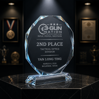 Trophée en cristal de haute qualité de Guangzhou Crystal Craft avec trophée de Logo personnalisé pour le prix de gros de cadeau d'affaires