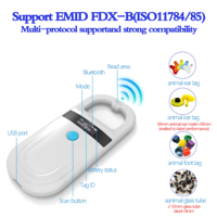 Lector de Microchip RFID Portátil USB ISO 11784/5 134.2Khz para Animales, Escáner de Chips para Mascotas FDX-B