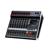 Console de mixage DJ 8 canaux PMX-802B avec 256 DSP, audio professionnel pour usage en église, construction en plastique