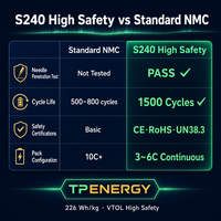 Batterie NMC TPENERGY 12S 51Ah pour drone agricole VTOL, cellules semi-solides, test de pénétration par aiguille haute sécurité réussi