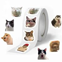 Stiker Kartun Kucing Lucu Anti Air Custom Grosir untuk Notebook, Botol Minum, Koper, Dekorasi DIY