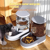Distributeur d'eau automatique en plastique pour animaux de compagnie, mangeoire pour chats et chiens avec distributeur de grain, bouilloire non électrique