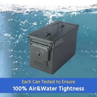 Safewell – Boîte à munitions en acier noir mat calibre .50, personnalisable avec logo, étanche, pour stockage en gros de matériel