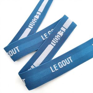 Wholesale Custom Design Polyester/Nylon Jacquard Logo <b>Elastic</b> Band Webbing Waistband Custom Thickness Custom Width Free Sample - Product Image 1