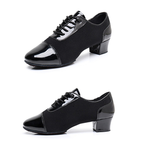 Chaussures de danse professionnelle de salle de bal pour hommes Chaussures de danse d'entraînement en tissu Oxford à semelle souple - Product Image 4