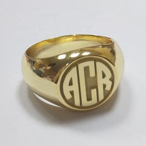 Кольцо из серебра 925 пробы с буквой с монограммой на заказ, винтажные мужские ювелирные изделия с 3d-гравировкой имени и фото, позолоченные кольца в подарок - Product Image 2