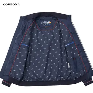 Corbona - Casaco masculino cor azul marinho para uso ao ar livre, casaco masculino à prova de vento, novidade da moda, moda outono verão