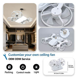 Ventilador de Techo Moderno con Control Remoto, 3 Velocidades Ajustables, LED, Diseño de Dron Colgante con 4 Aspas, Iluminación LED, Diseño Agi32 - Product Image 4