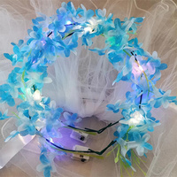 Nouvelles couronnes florales lumineuses LED, serre-têtes lumineux, guirlandes florales, coiffes florales pour femmes