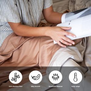 100% vải tre tự nhiên, bộ đồ giường mềm mượt và làm mát - Product Image 3