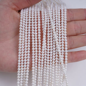 Promoción de noviembre, 3-4mm 2A, Perla Akoya, Blanco Natural, suelto, agua dulce Real, cuentas redondas, hebra de perlas para la fabricación de joyas - Product Image 1