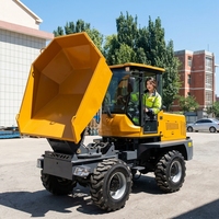 3-Tonnen-4x4-Offroad-Mini-Dumper mit Schwenkschaufel, Baustellenlader, Knickgelenk-Radlader, Motorgetriebe 37 kW für Baustellen