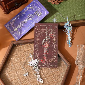 Marque-page vintage en métal orné en forme d'épée magique, cadeau pour les bibliophiles, cadeau de rentrée scolaire et souvenir promotionnel - Product Image 1