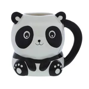 OEM Paket Promosi Kartun untuk Memanjat Panggang Panggang Panda Mug 3d Kopi Keramik Matte Mug Panda