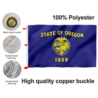 Produit promotionnel 48h livraison rapide 3x5 pieds 100% Polyester toute impression de Logo utilisé à l'école drapeau personnalisé de l'état d'oegon