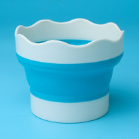 Mini seau pliable en silicone pratique pour le dessin en plein air, porte-pinceaux de peinture, facile à transporter, fournitures artistiques