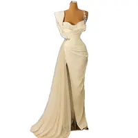 Eleganti abiti da sera bianchi con una spalla glitterati Serene Hill LA70886 abiti da festa Sexy da donna con spacco