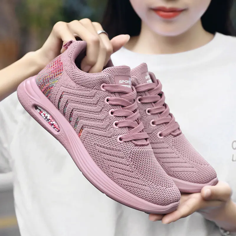 2102 Trendy Fashionable Casual Women's Mesh Shoes Ladies Sports Shoes Trendy Air Cushion ladies casual shoes
