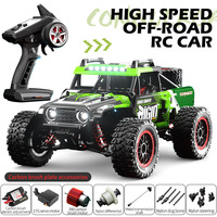 Voiture RC JJ 1:14 4x4 tout-terrain à moteur brossé, camion de simulation avec accélérateur entièrement proportionnel, éclairage LED et télécommande
