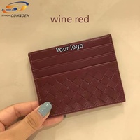 Dompet ramping kulit asli wanita desainer Logo kustom cocok untuk penggunaan sehari-hari