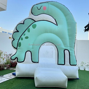 Casa de Rebote Inflable Grande para Exteriores con Diseño de Dinosaurio, Blanca, Completamente de PVC, 10x10 - Product Image 1