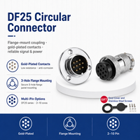 Prise d'aviation GX25 mâle-femelle avec configuration multi-contacts pour instruments et compteurs