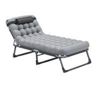 Lit de camping pliable multifonctionnel au design moderne, lit de repos de bureau, dossier réglable sur 4 positions, tissu Oxford renforcé pour l'extérieur