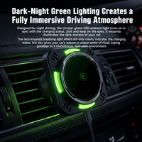 Chargeur de voiture sans fil magnétique 15W PD/QC3.0 Type-C avec écran LED et protection ignifuge pour téléphones mobiles