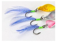 Leurre de pêche métallique queue de coq, spinner rotatif avec plumes pour la pêche en mer, en bateau, pour le bar, le luciole et plus encore