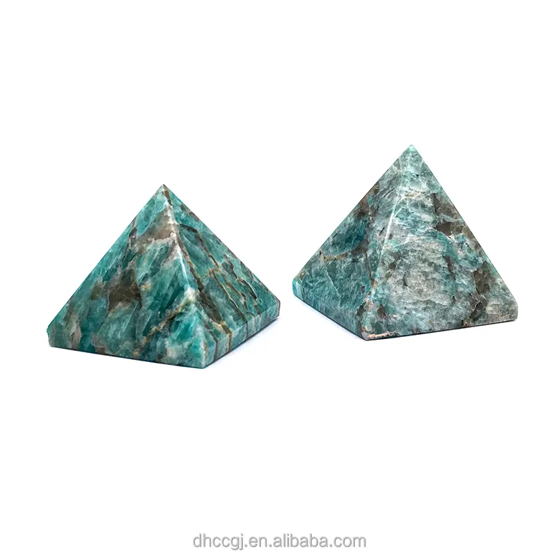 Hete Verkoop Hoge Kwaliteit Amazoniet Piramides Mini Spirituele Genezende Edelsteen Piramide Model Voor Decoratie En Souvenirs