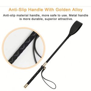 Quick Shipping Promotional Leather Whip Equestrianism <b>18</b> Inch Black Riding Horsewhip Horse Crop Double Welcome Gifts - Product Image 4