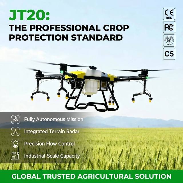 Joyance JT20 Agriculture Drone Autonomous GPS Crop Protection UAV with RTK Precision and CE Approved Global Trade Standard