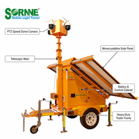 Tour de surveillance mobile solaire étanche IP65 avec caméra CCTV pour extérieur et routes