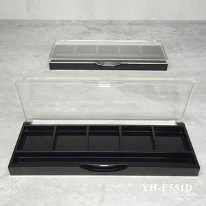 Paleta de sombras de ojos vacía de 4/5/6/8 compartimentos con tapa transparente y base negra, estuche de maquillaje ABS para colorete y cosméticos - Product Image 3
