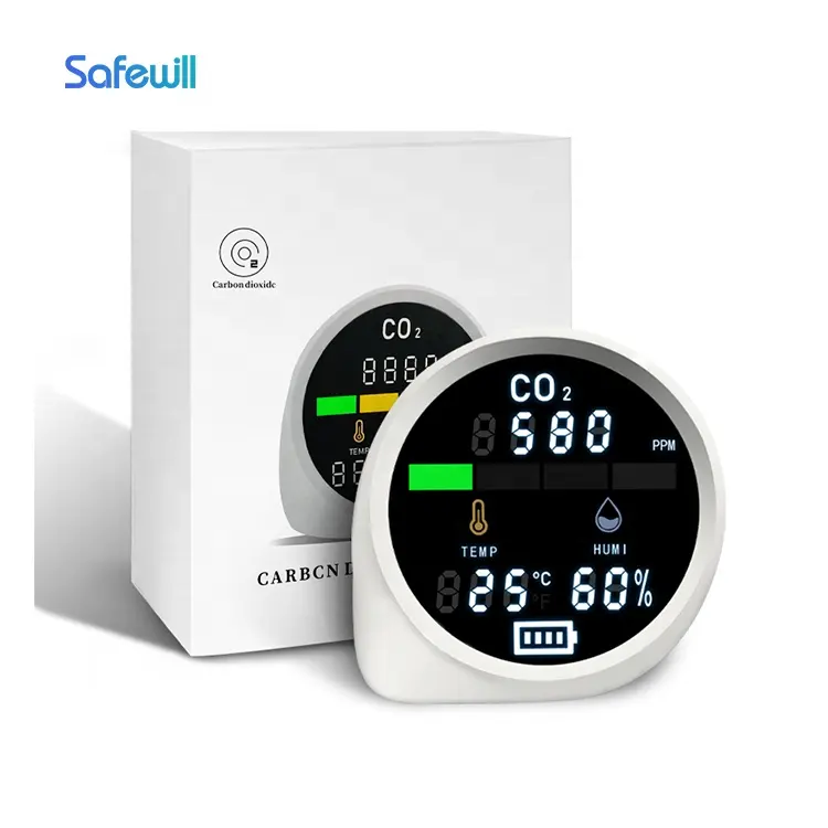 Penganalisis Gas co2 inframerah, monitor kualitas udara ndir detektor co2 Mini dalam ruangan portabel