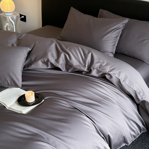 Juego de Ropa de Cama Nórdica de Satén de Algodón de Fibra Larga 100S, 500TC 600TC, Juego de Funda Nórdica <span class=keywords><strong>Bicolor</strong></span>, Juego de Sábanas Tamaño Queen - Product Image 3