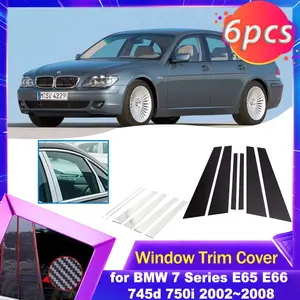 Cubiertas Decorativas <span class=keywords><strong>para</strong></span> Ventanas de Automóviles BMW Serie 7 E65 E66 745d 750i 2002~2008, Adhesivos Cromados de Fibra de Vidrio <span class=keywords><strong>para</strong></span> Postes de Puerta, Accesorios - Product Image 1