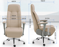 Chaise de bureau en cuir réglable à dossier haut avec fonction de relaxation de luxe, chaise d'ordinateur pour dirigeant