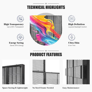 P2.97 p3.125 p3.91 आउटडोर ग्लास पारदर्शी एलईडी फिल्म प्रदर्शन पारदर्शी वीडियो दीवार के नेतृत्व वाली पट्टी डिस्प्ले स्क्रीन - Product Image 4