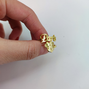 <span class=keywords><strong>Inciso</strong></span> personalizzato qualsiasi anello di <span class=keywords><strong>nome</strong></span> del personaggio dei cartoni animati per bambini Mouse <span class=keywords><strong>nome</strong></span> cuore braccialetto gioielli personalizzati per bambini di moda - Product Image 2