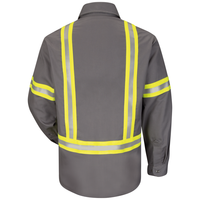 Chemise de travail de sécurité ignifuge certifiée ASTM 100 % coton haute visibilité pour le forage pétrolier, idéale pour l'atelier - En promotion