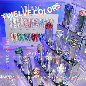 Nuevo diseño, colección de esmalte de Gel de <span class=keywords><strong>discoteca</strong></span> reflectante de 12 colores, tarjetas de Color libre francés, juego de esmalte de uñas de diamante, botella personalizada - Product Image 2